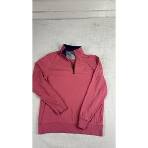 IZOD Sweater Mens‎ Large Pink Saltwater Quarter Zip Pullover Lightweight Golf